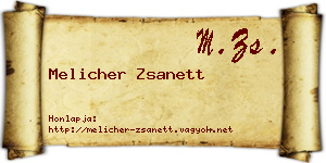 Melicher Zsanett névjegykártya